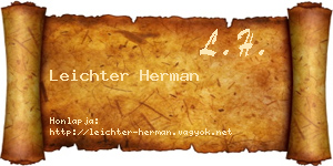Leichter Herman névjegykártya